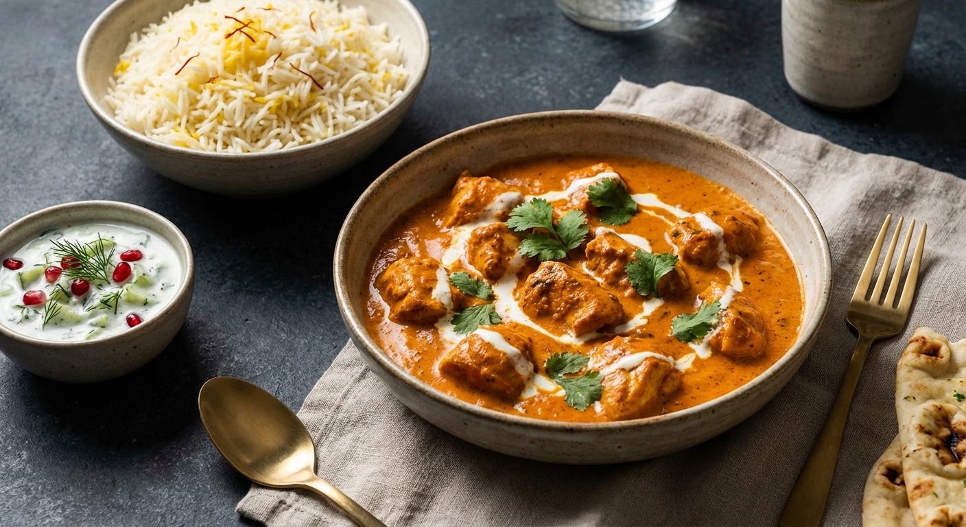 Chicken Tikka Masala with Basmati Rice & Cucumber Raita