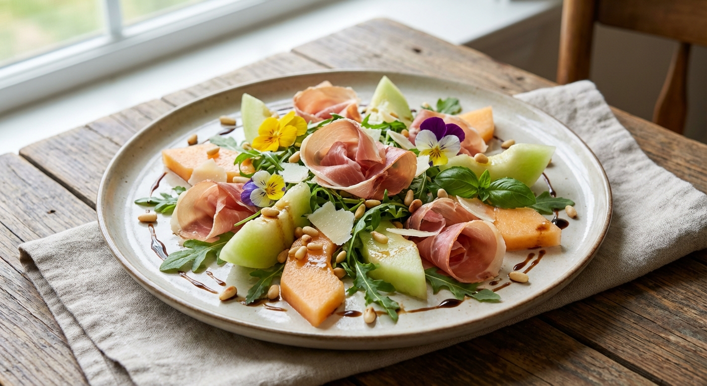 Prosciutto & Melon with Arugula Salad (Italian-style, Paleo)