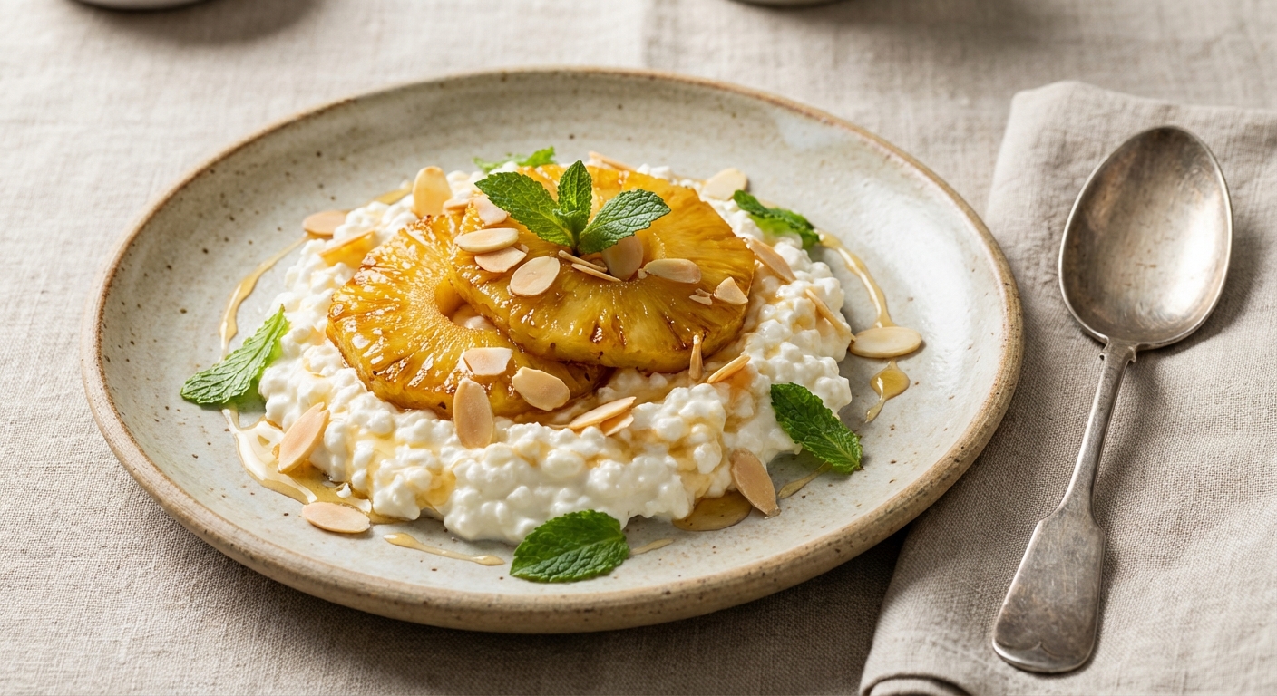 Cottage Cheese with Pineapple & Toasted Almonds