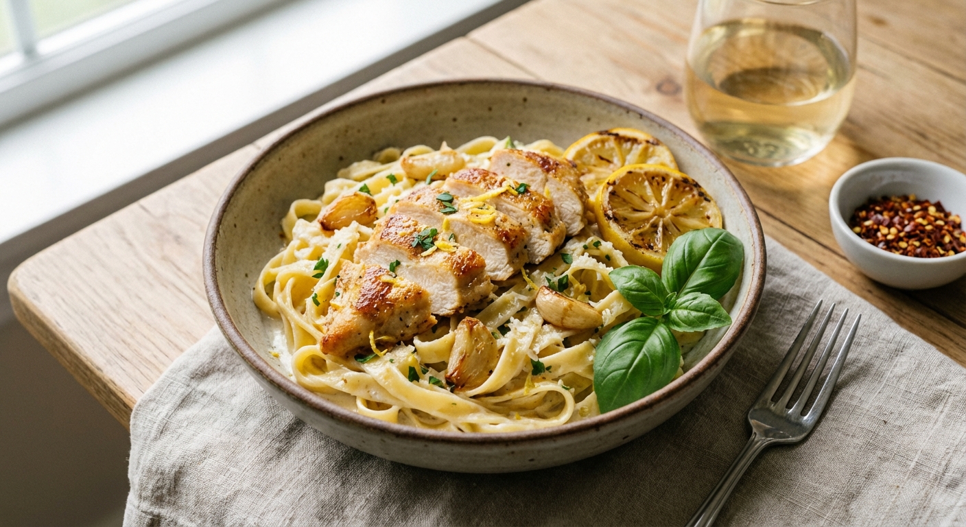 Lemon Garlic Chicken Pasta