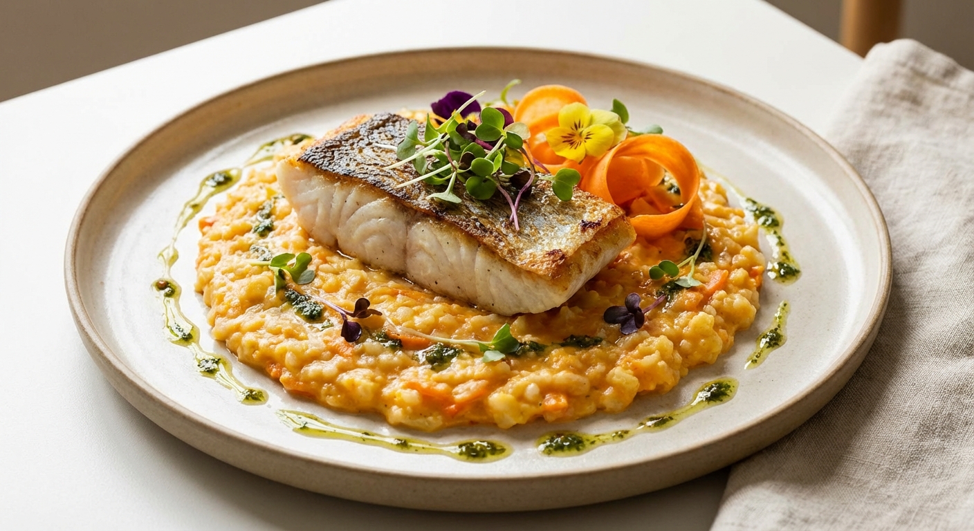 Fish and Carrot Cauliflower Risotto