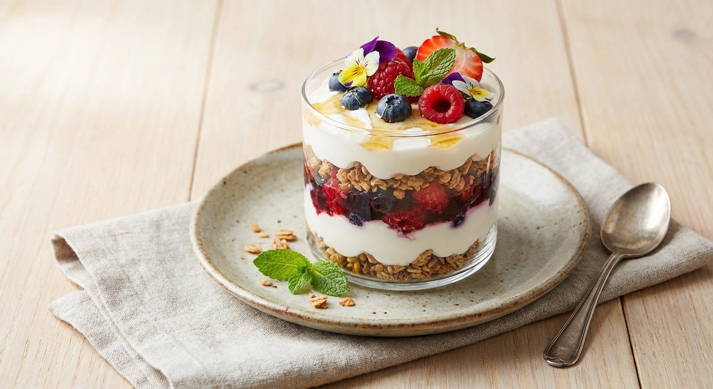 Greek Yogurt Parfait with Berries & Granola