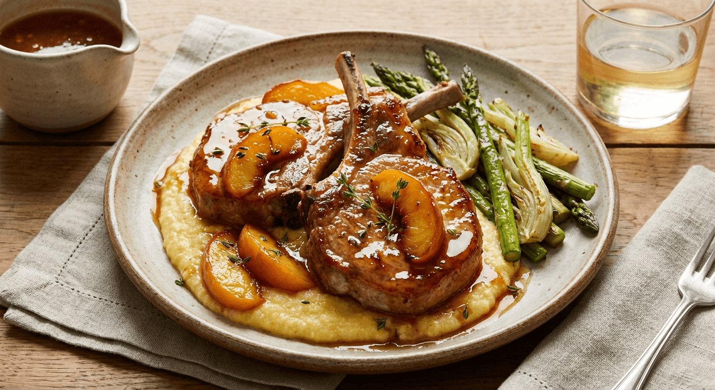 Peach Glazed Pork Chops