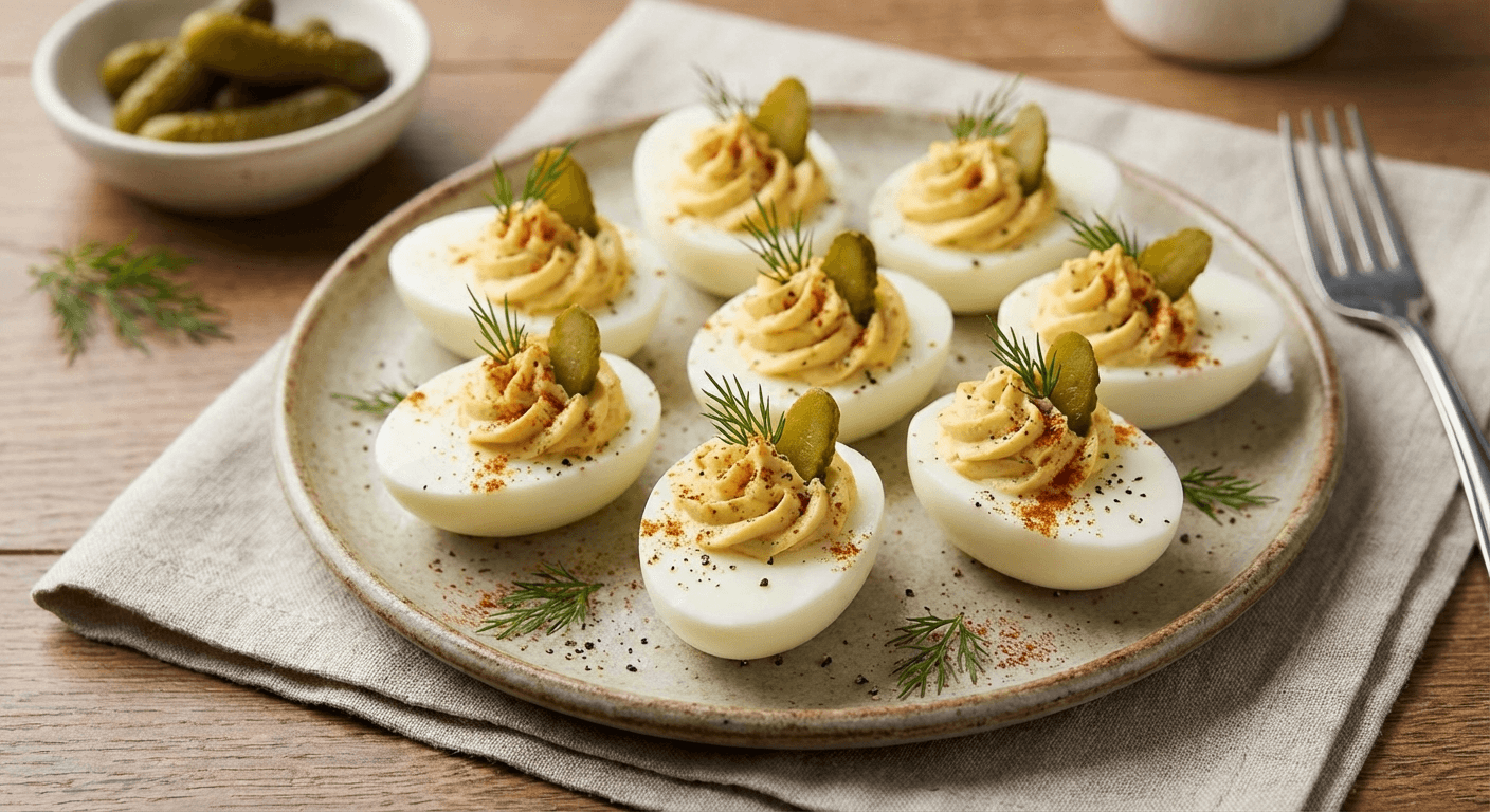 Dill Pickle Deviled Eggs
