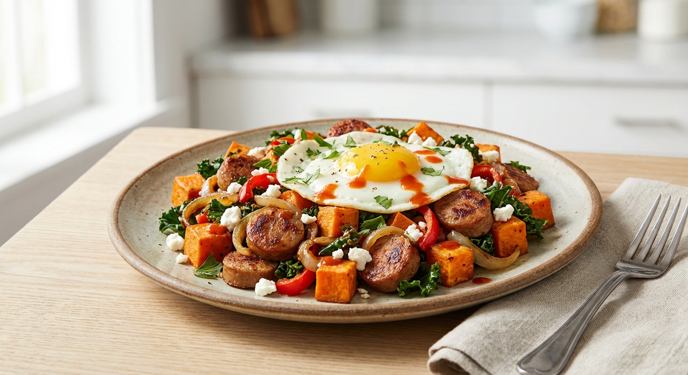 Sweet Potato & Turkey Sausage Breakfast Hash