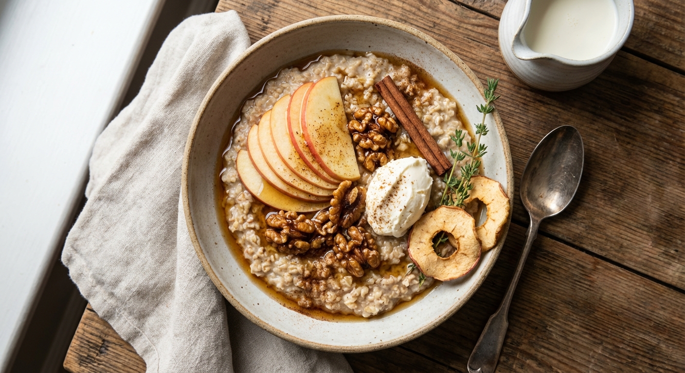 Apple Cinnamon Steel-Cut Oats with Walnuts