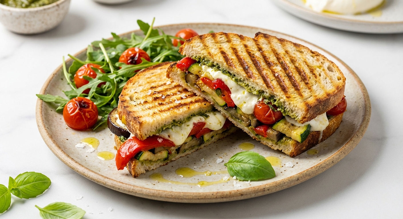 Roasted Vegetable & Burrata Panini