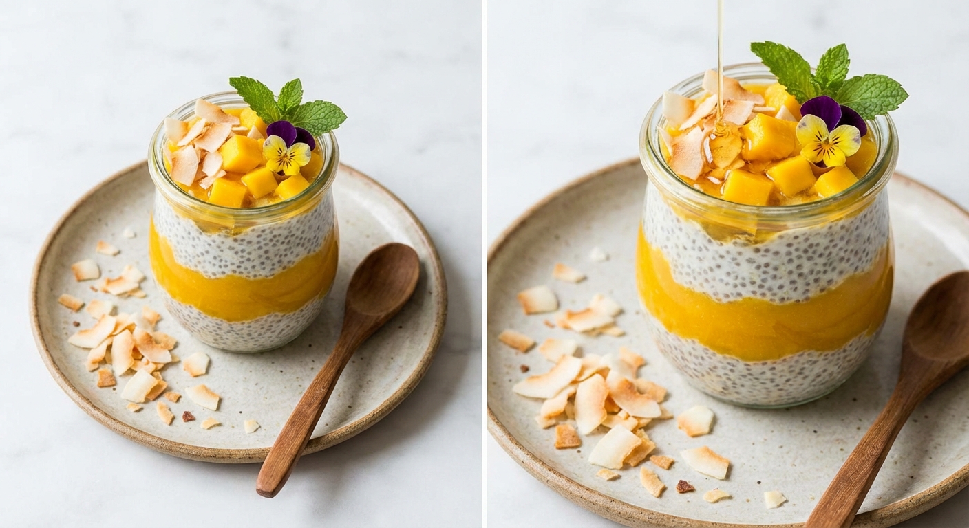 Coconut Chia Pudding with Mango & Toasted Coconut