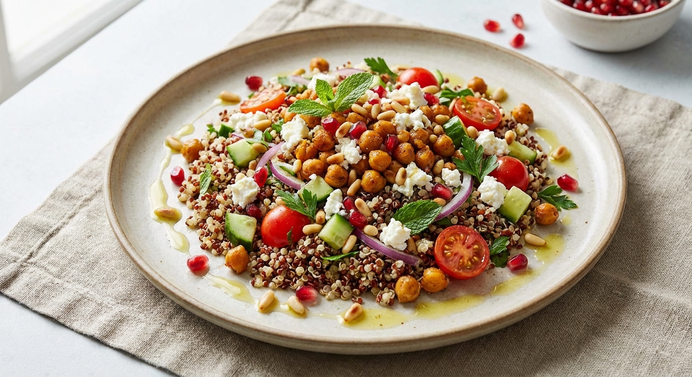 Quinoa Salad with Chickpeas and Feta