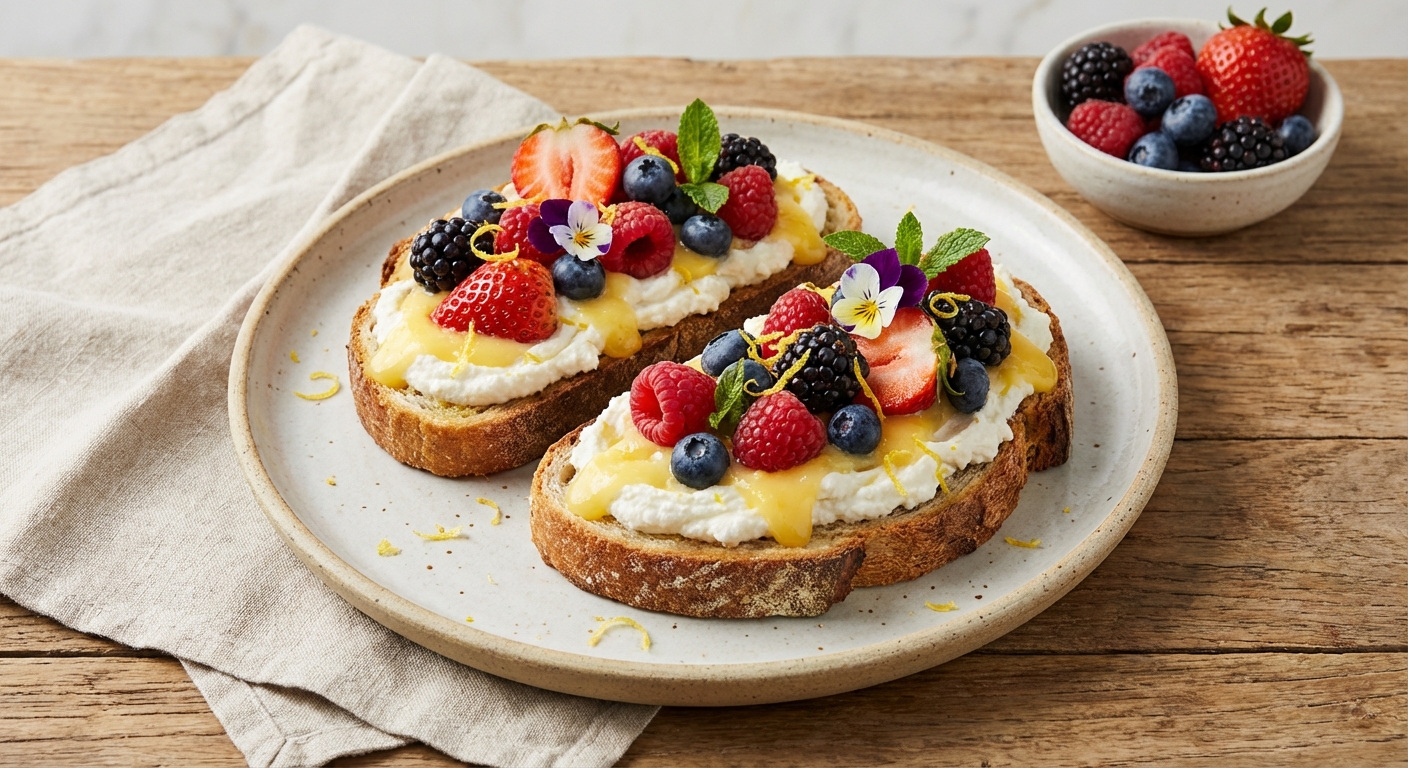 Ricotta & Lemon Toast with Mixed Berries