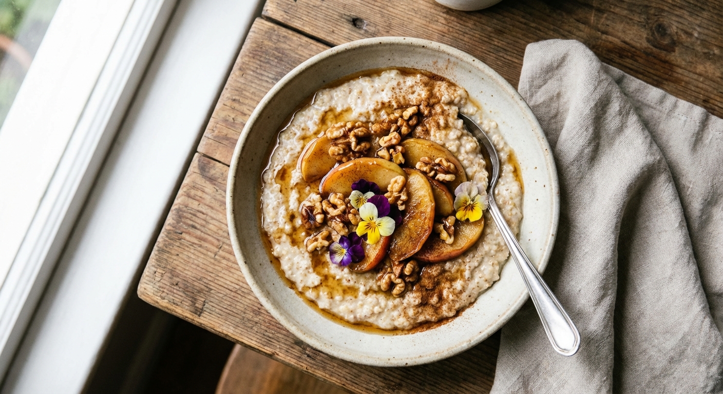 Apple-Cinnamon Quinoa Porridge with Walnuts