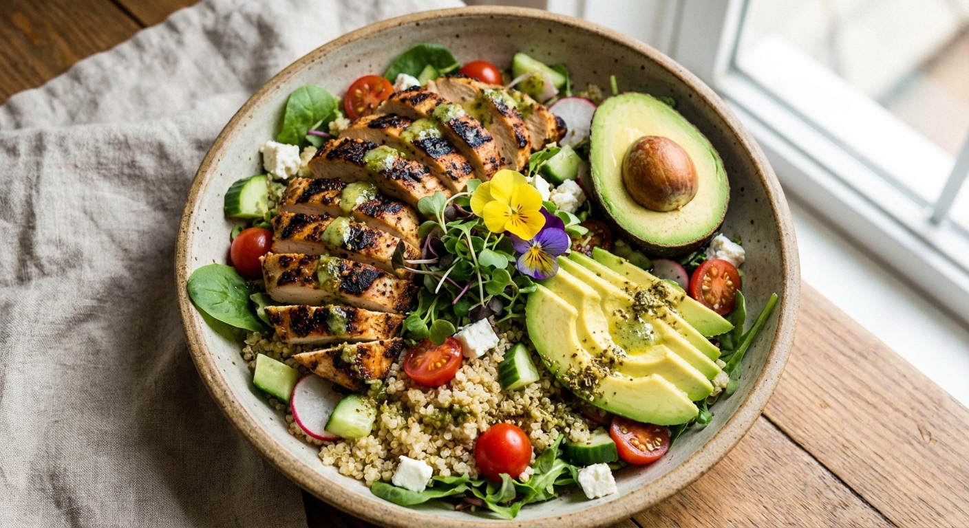 Grilled Chicken & Quinoa Salad with Avocado