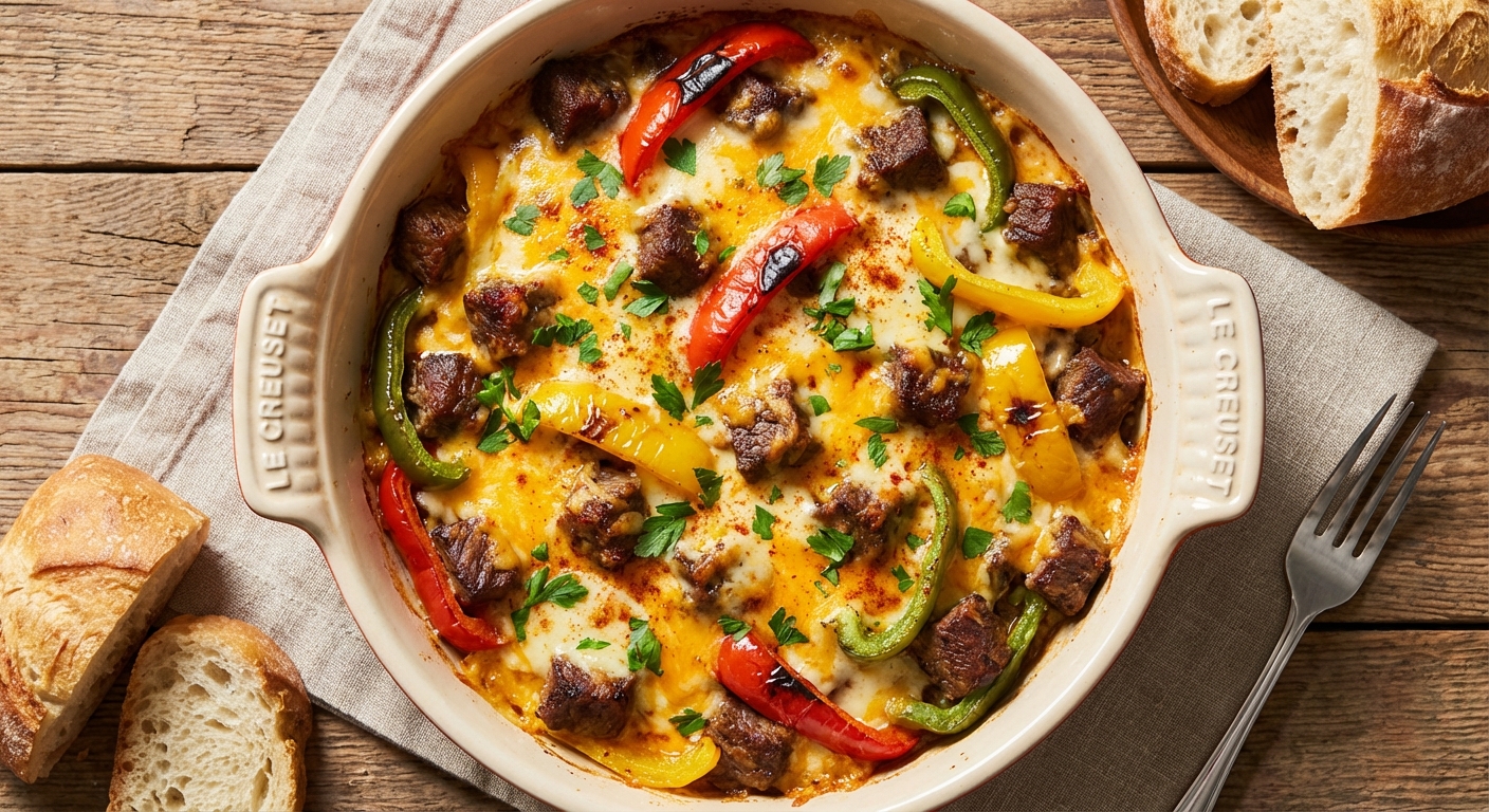 Cheesy Beef and Pepper Casserole