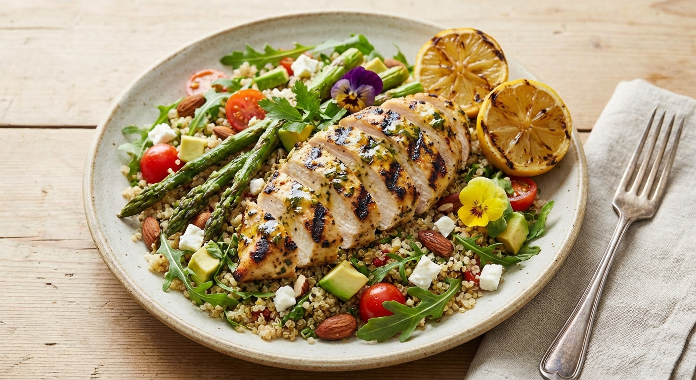 Grilled Lemon Chicken & Quinoa Salad