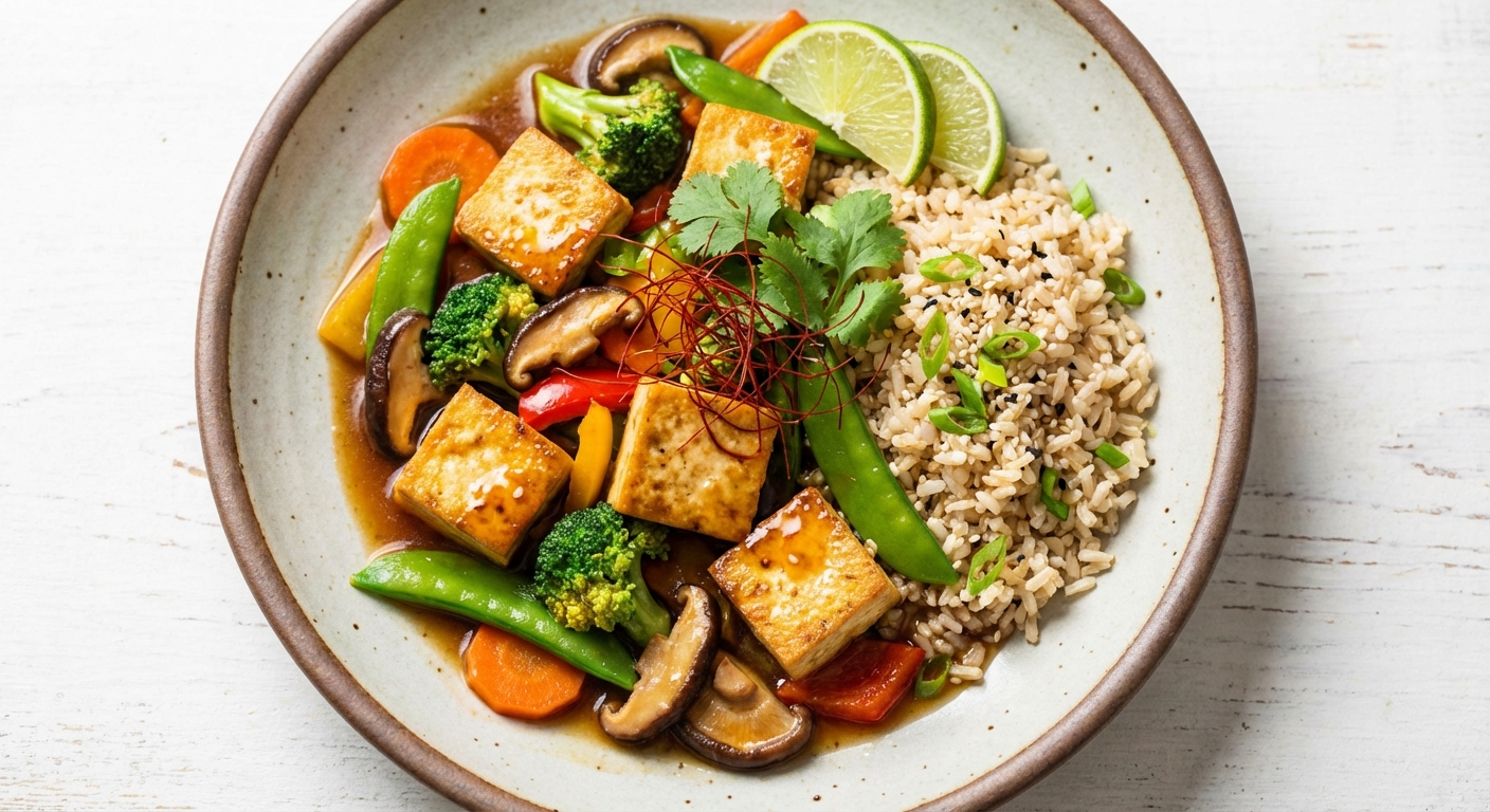 Asian Tofu & Vegetable Stir-Fry with Brown Rice - Delicious Homemade Recipe