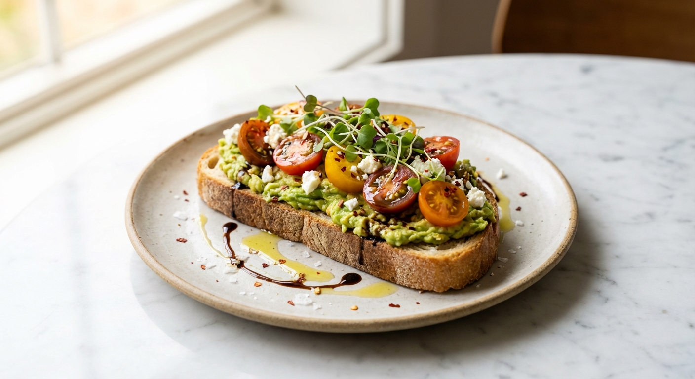 Avocado on Gluten-Free Toast with Cherry Tomatoes