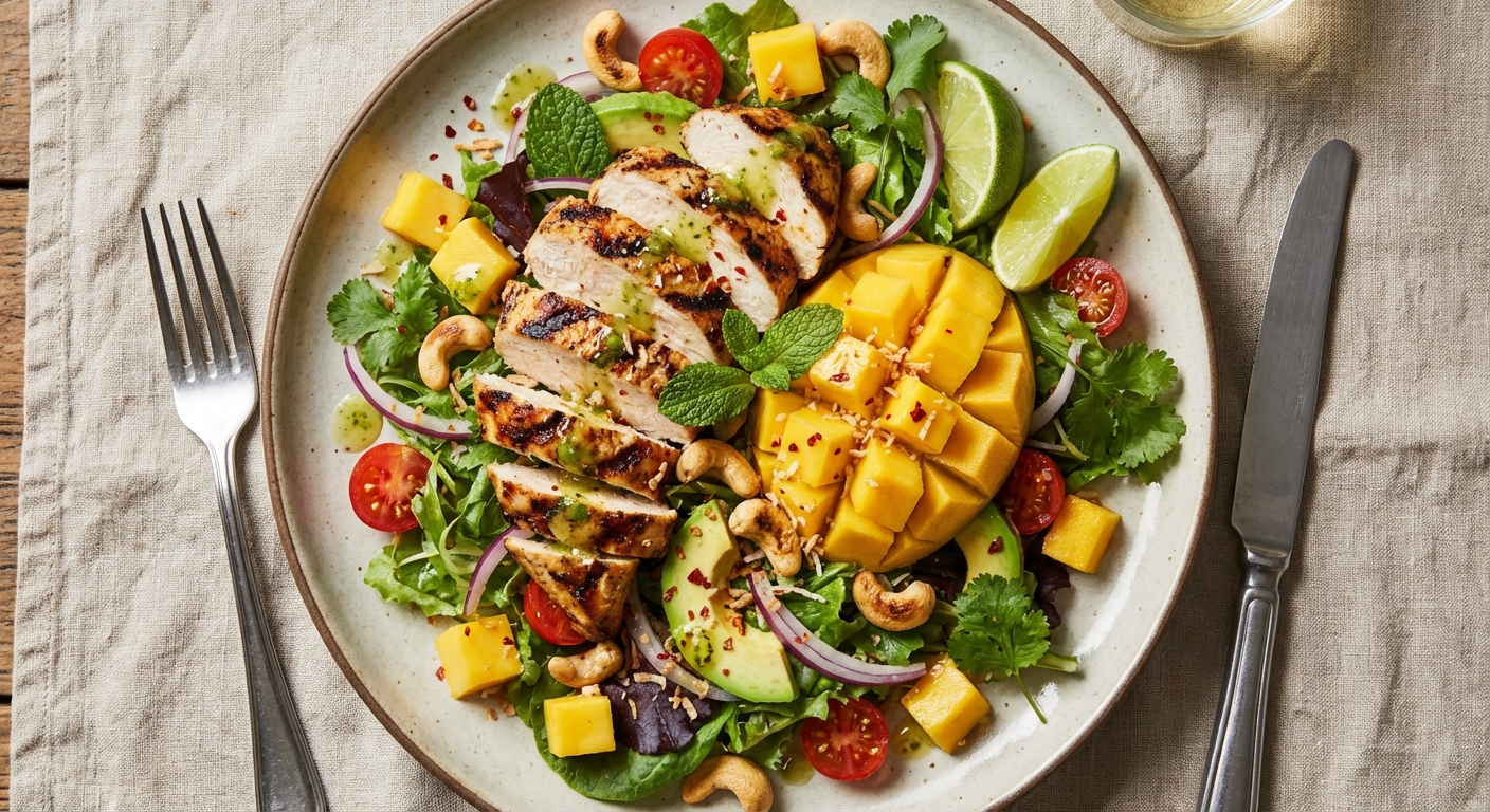Grilled Chicken & Mango Salad with Lime
