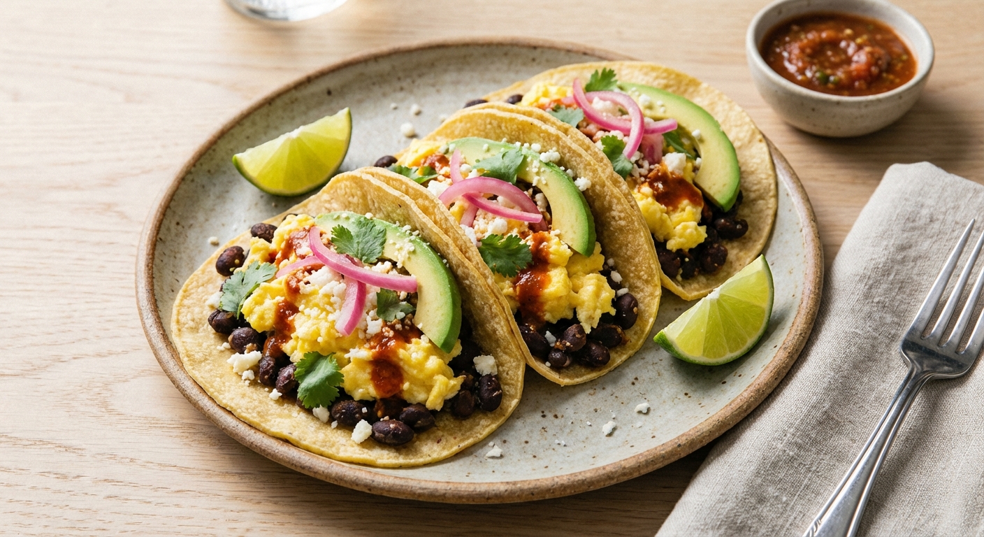 Black Bean & Egg Breakfast Tacos