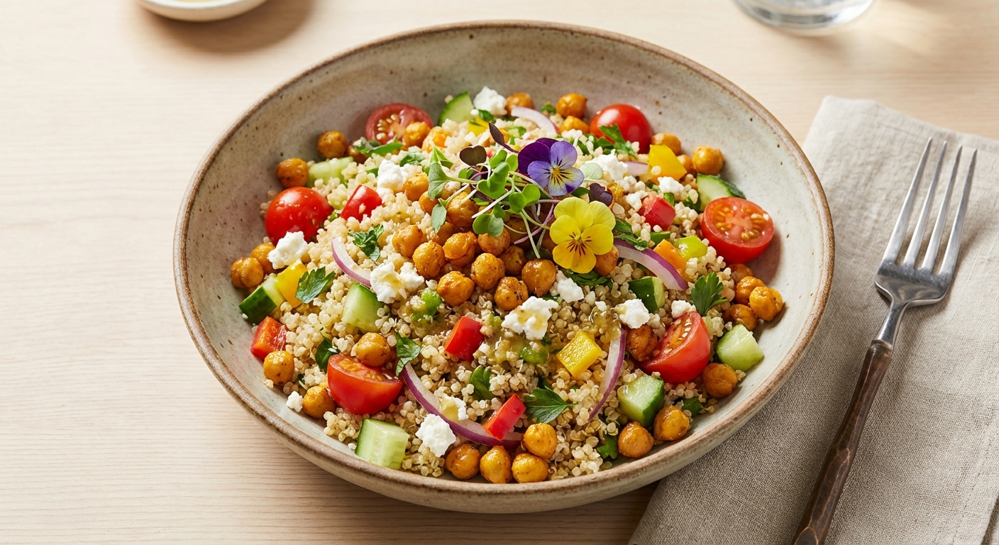 Quinoa Salad with Chickpeas and Veggies