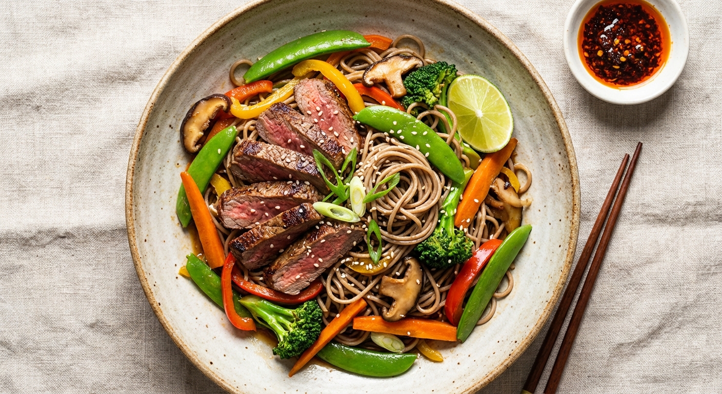 Beef & Vegetable Soba Noodle Stir-Fry