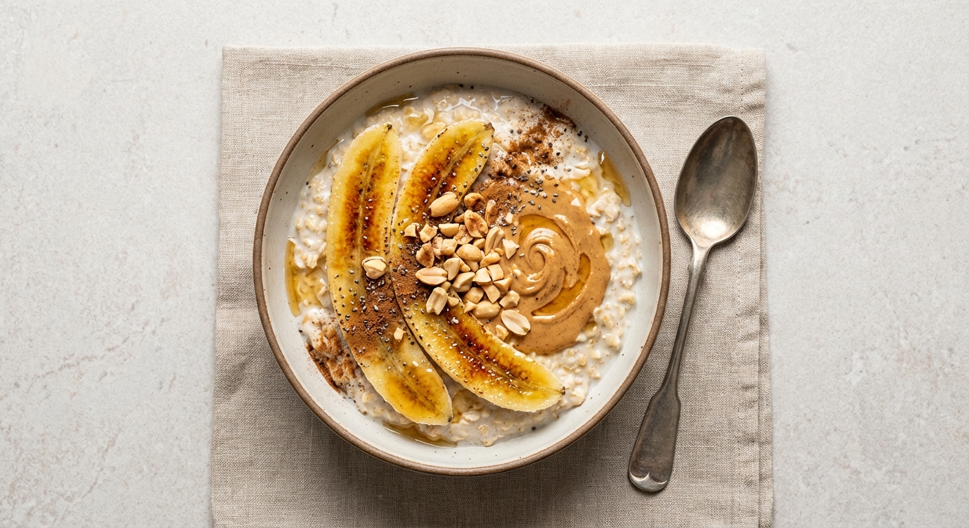 Quick Oatmeal with Banana & Peanut Butter