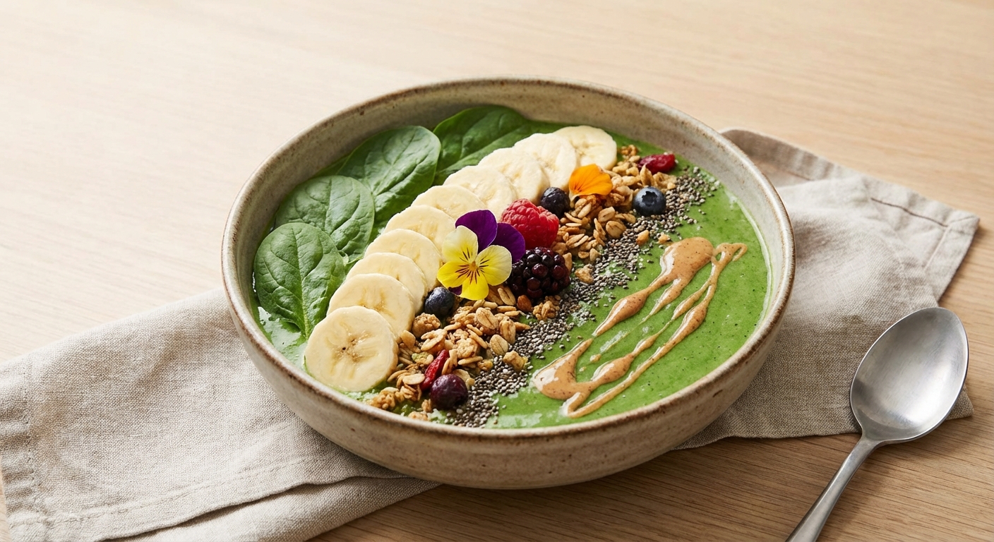 Banana Spinach Smoothie Bowl