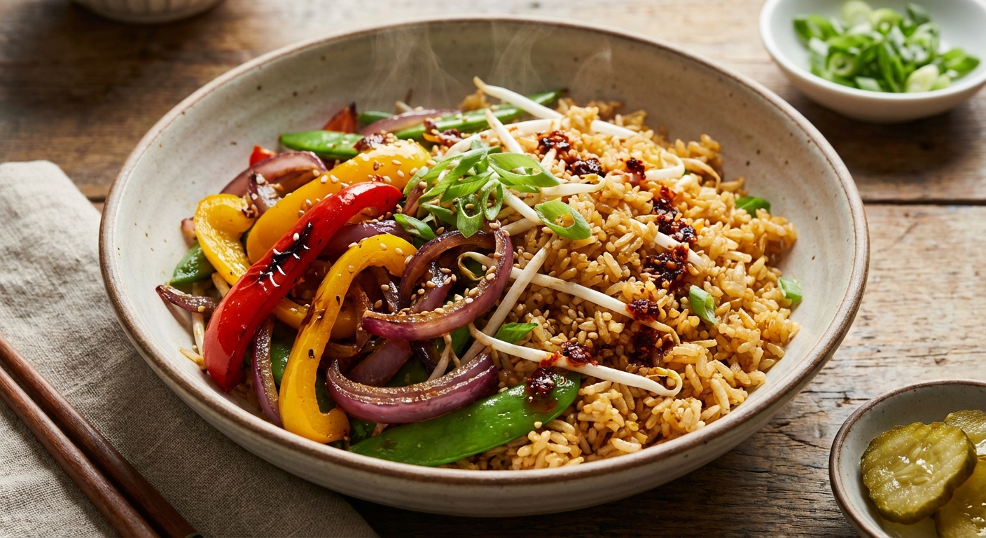 Pepper & Onion Rice Stir-Fry (Restaurant-Style) - Delicious Homemade Recipe