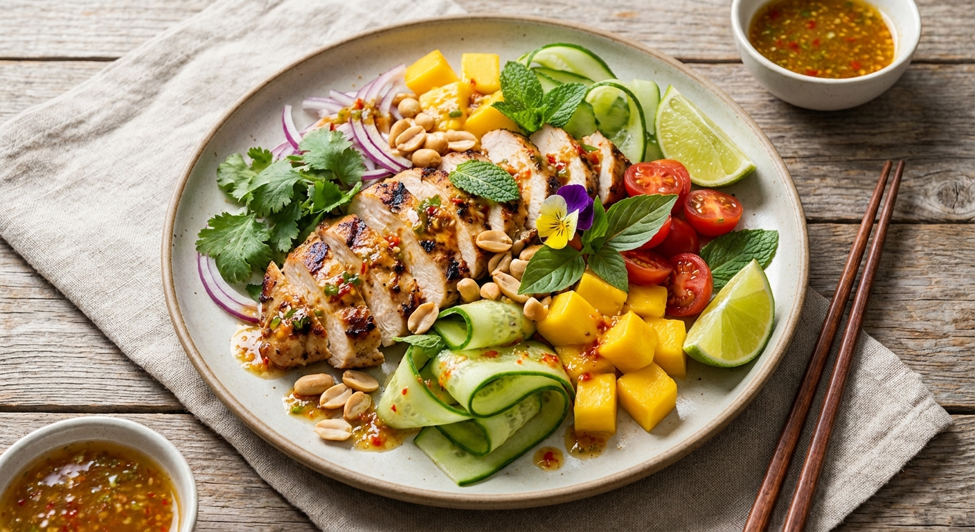 Thai-style Chicken & Mango Cucumber Salad (Light)