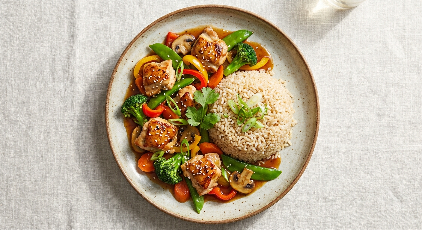 Chicken & Vegetable Stir-Fry with Brown Rice