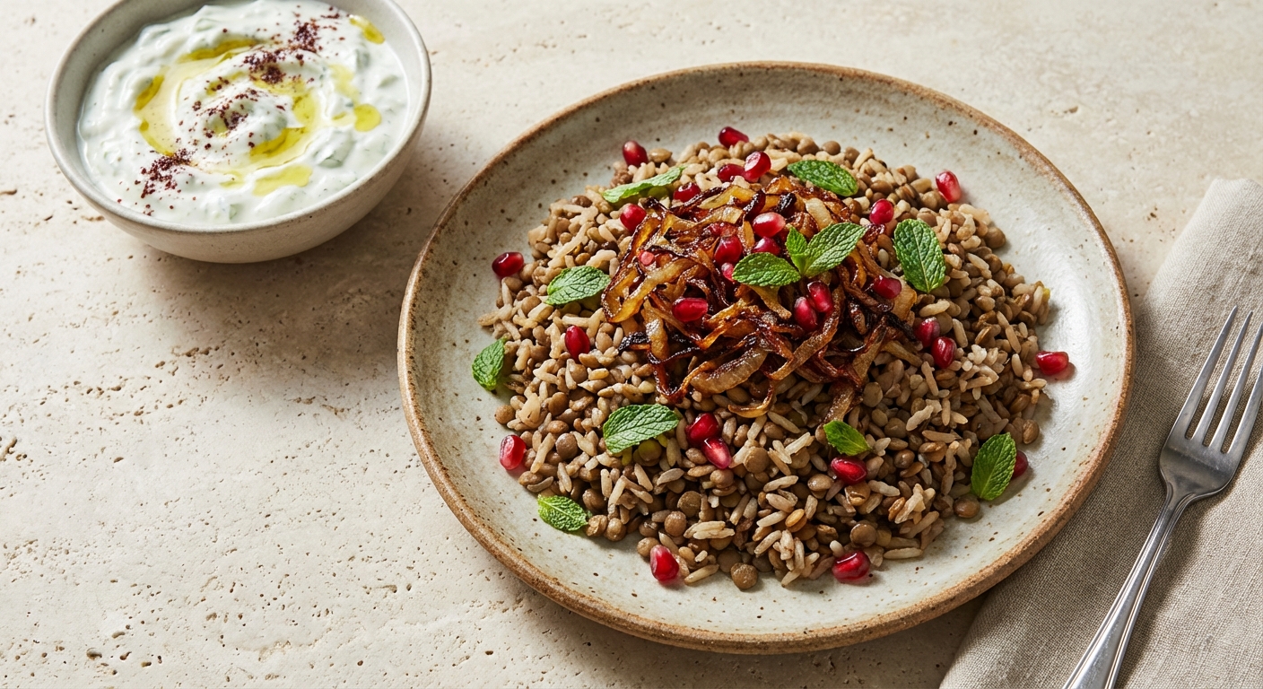 Mujaddara with Cucumber-Mint Yogurt