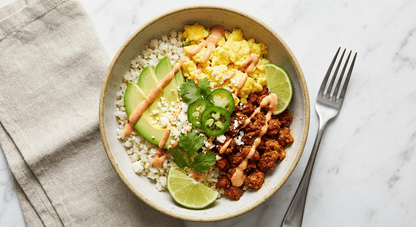 Keto Breakfast Burrito Bowl