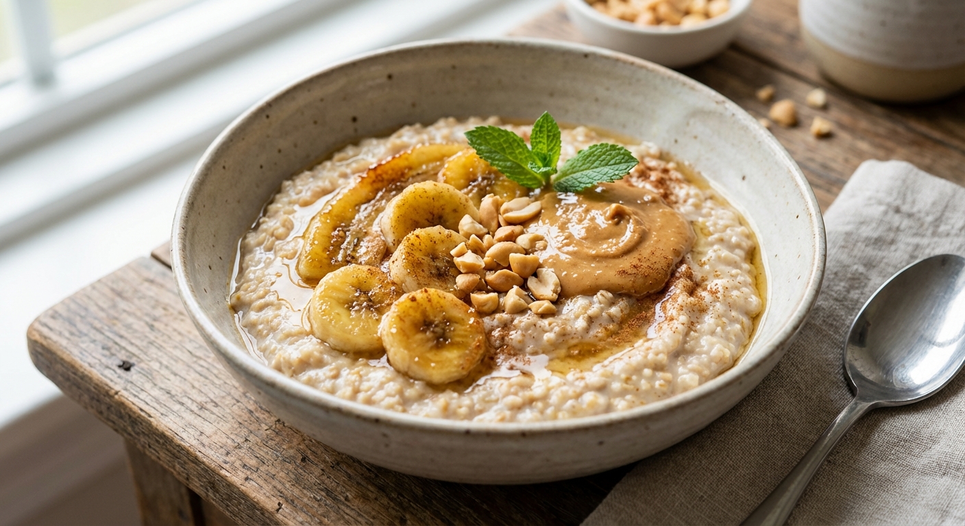 Oatmeal with Banana & Peanut Butter