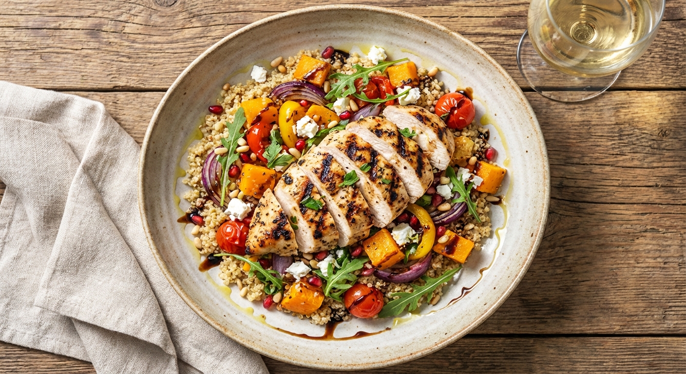 Grilled Chicken & Quinoa Salad with Roasted Vegetables
