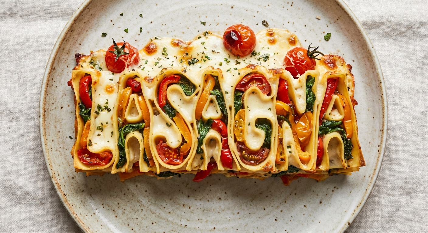 Lasagna Lasagna — Roasted Pepper & Heirloom Tomato Lasagna with Creamy Béchamel