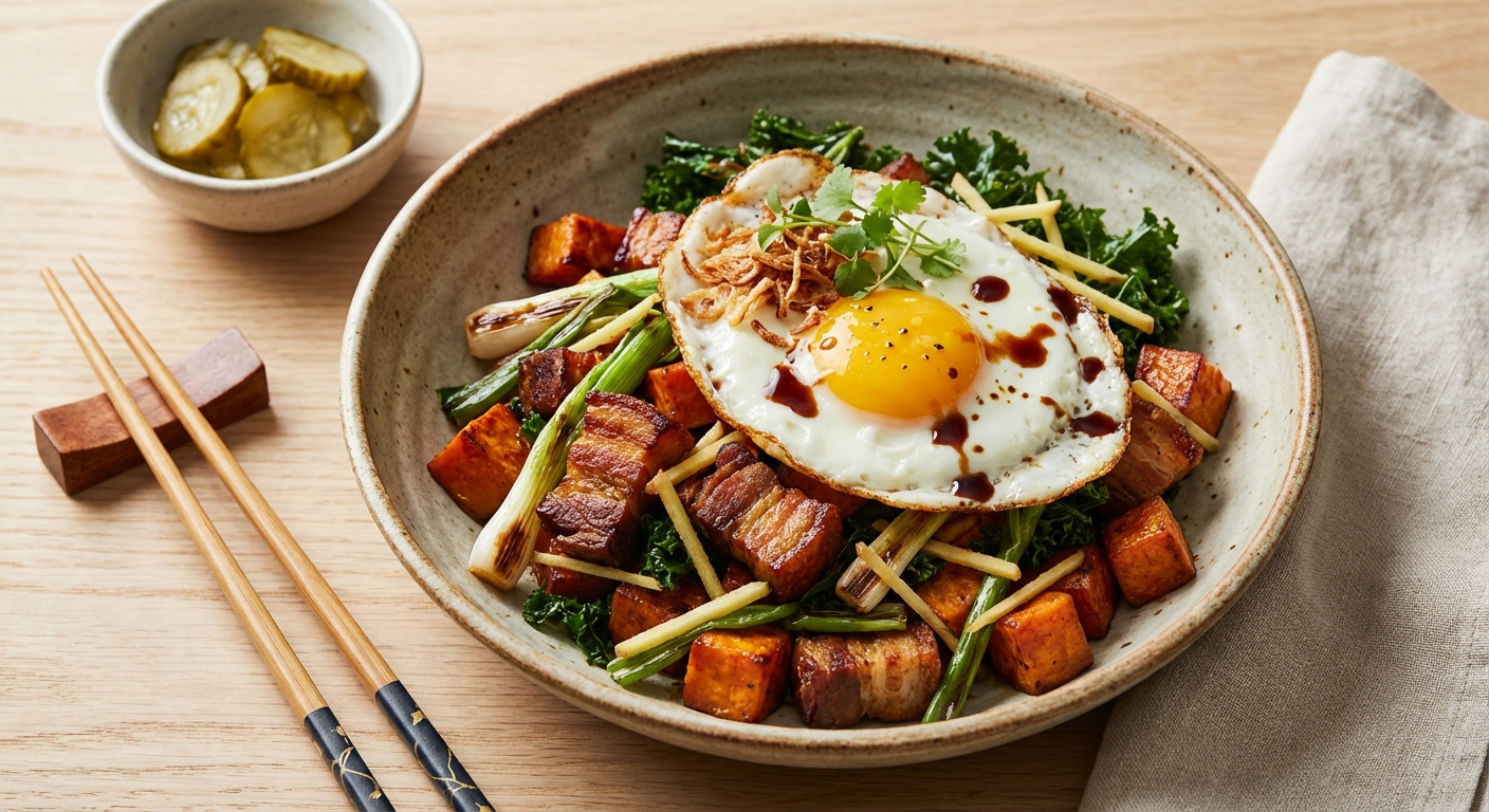 Ginger Pork & Sweet Potato Hash (Asian-inspired)