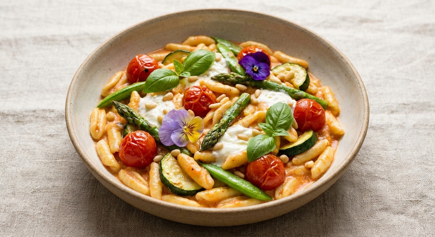 Dream Pasta with Tomatoes, Cheese, and Medley Vegetables