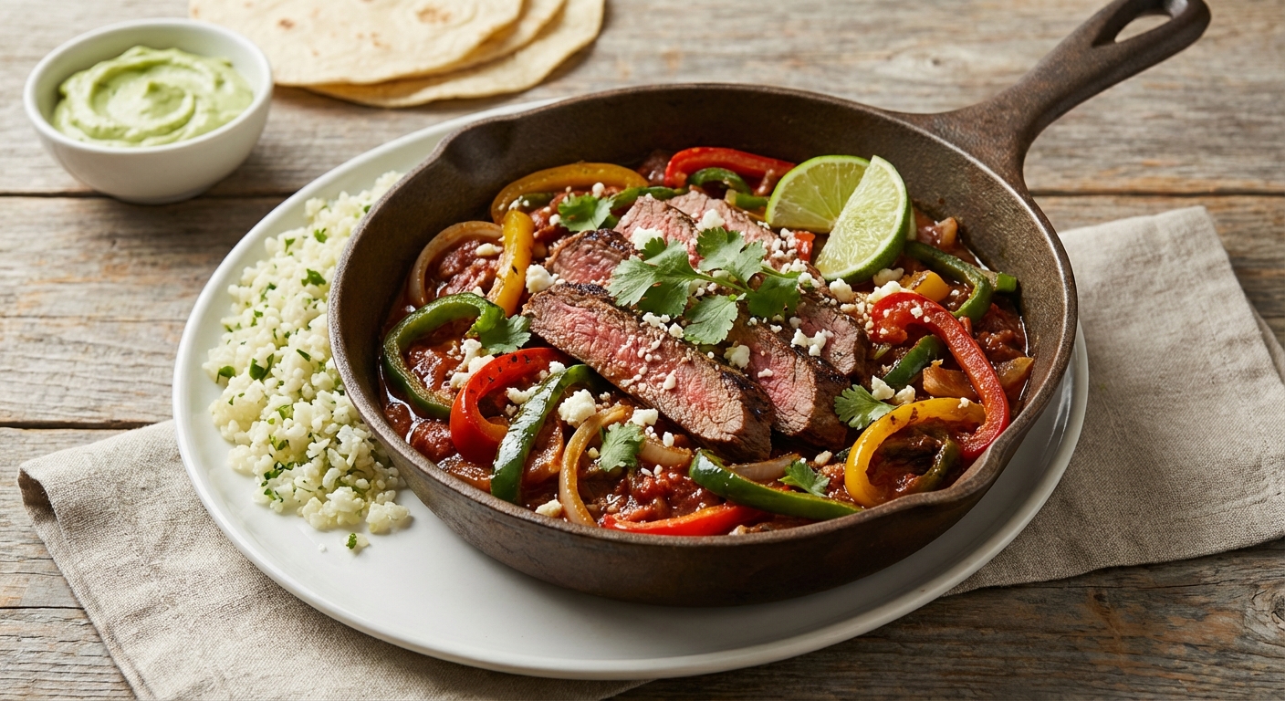 Mexican Beef & Pepper Skillet with Cauliflower Rice
