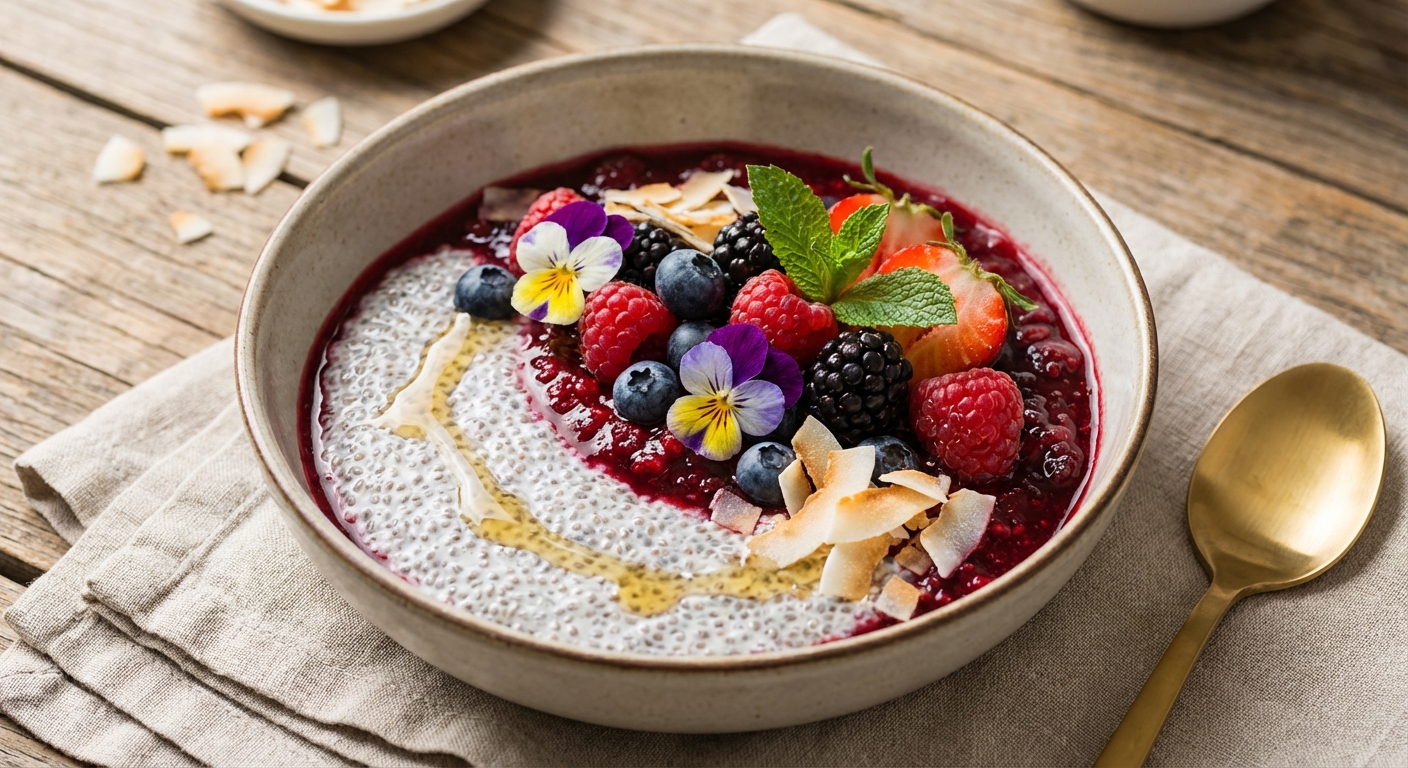 Chia Seed Pudding with Mixed Berries