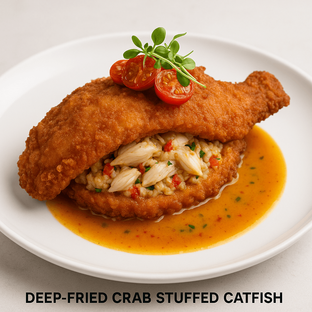 Deep Fried Crab Stuffed Catfish