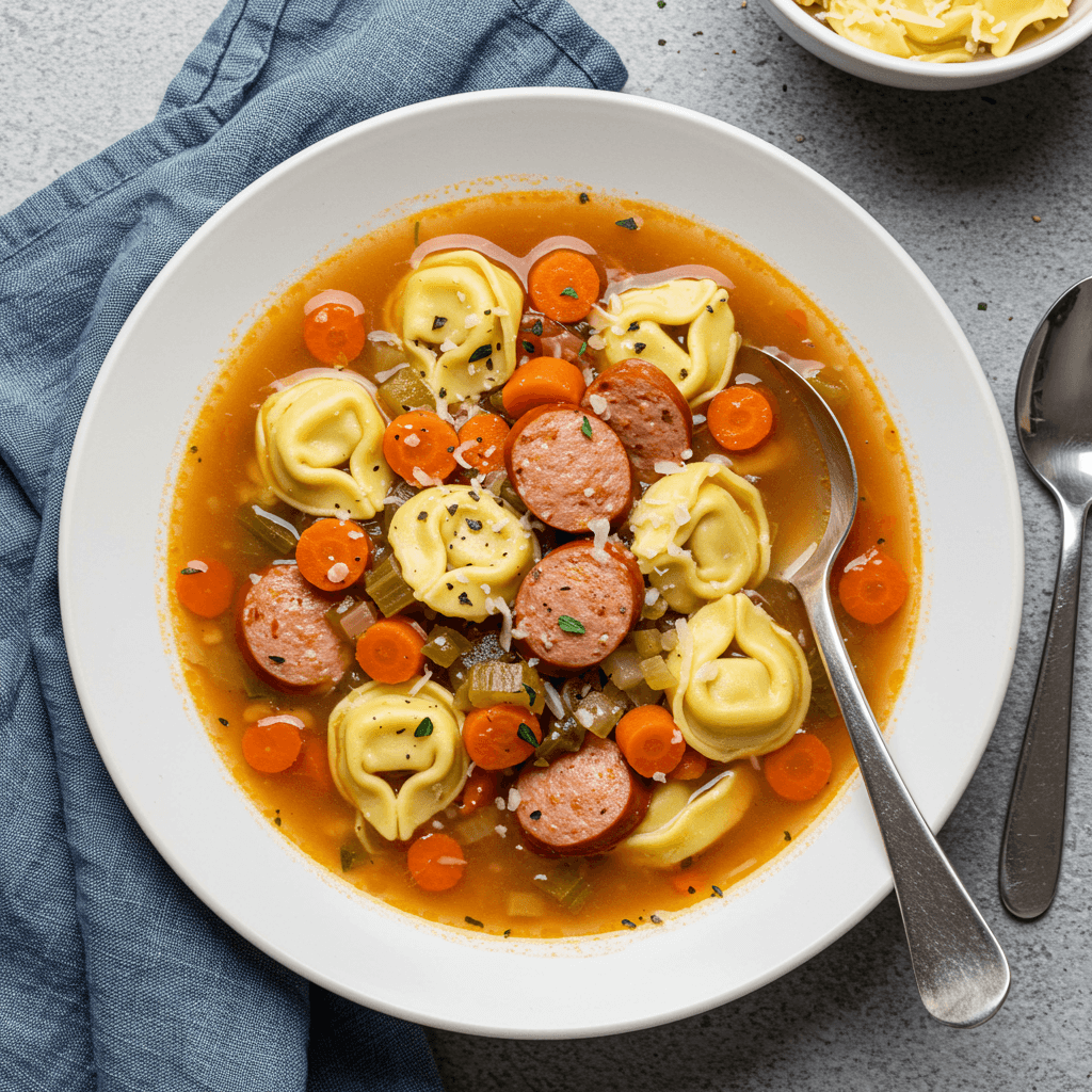 Italian Turkey Sausage and Tortellini Soup - Delicious Homemade Recipe