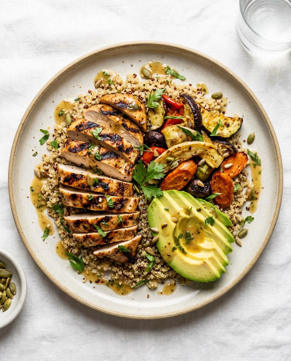 Grilled Chicken & Quinoa Salad with Avocado