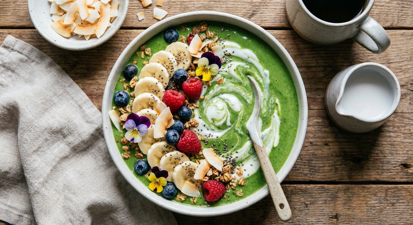 Spinach-Banana Protein Smoothie Bowl