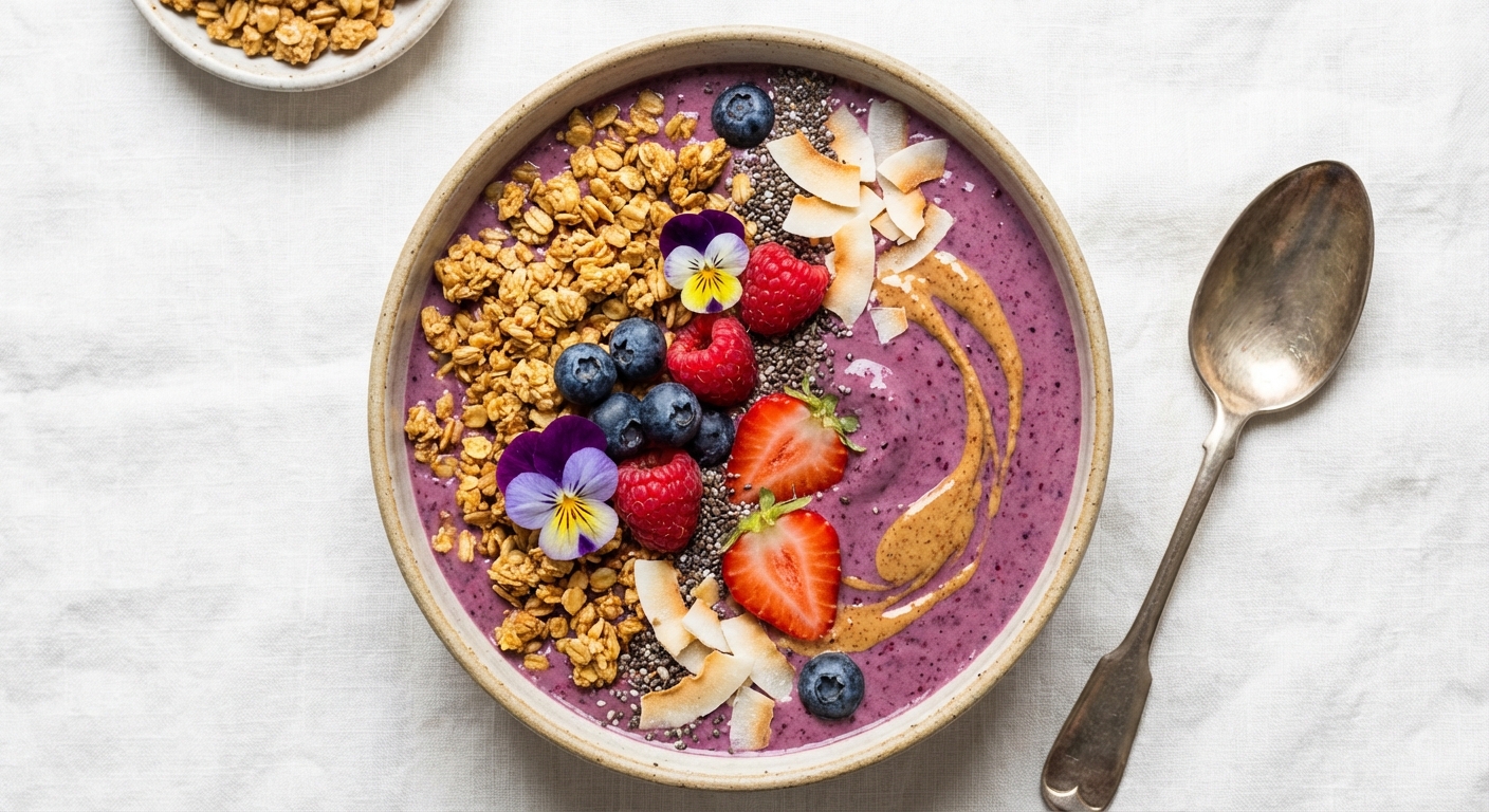 Berry-Protein Smoothie Bowl with Gluten-Free Granola