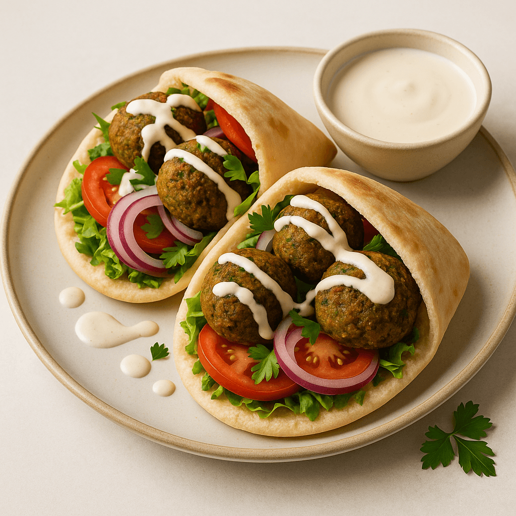Falafel Wraps with Tahini Sauce