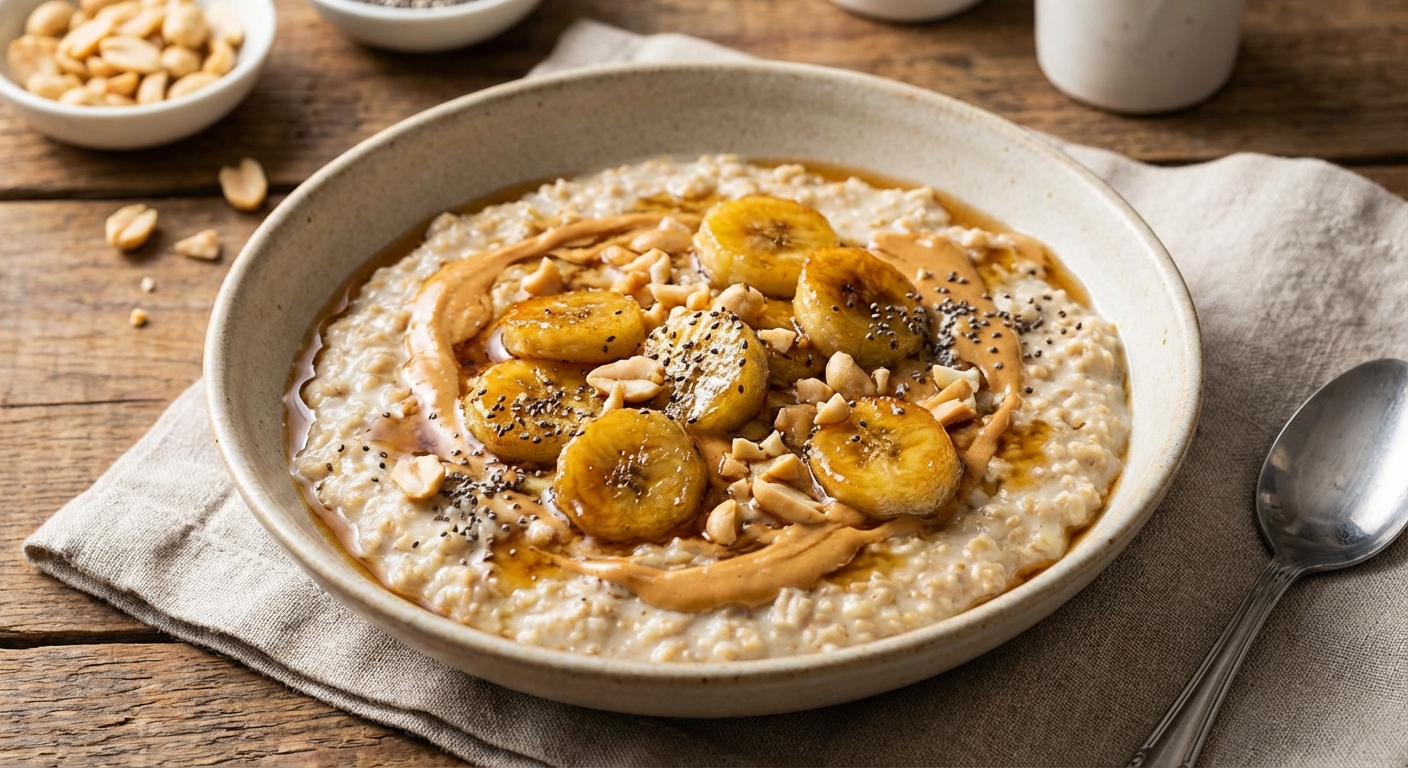 Steel-Cut Oats with Banana & Peanut Butter