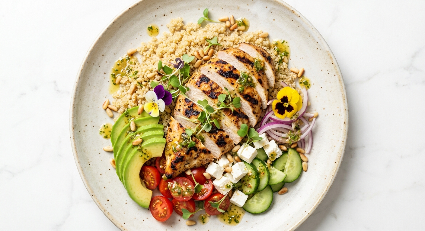 Grilled Chicken & Quinoa Salad with Avocado