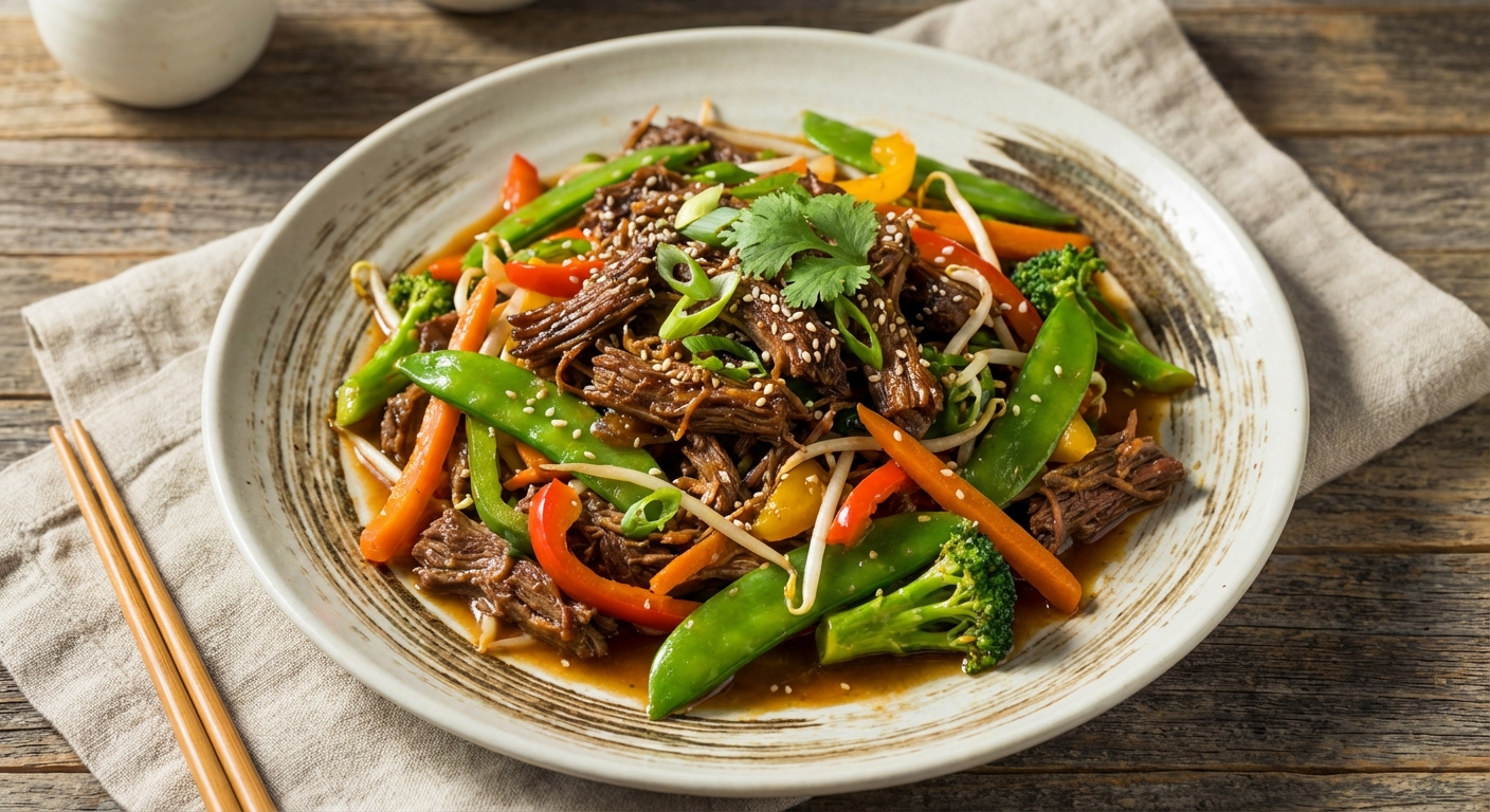 Shredded Meat and Veggie Stir Fry