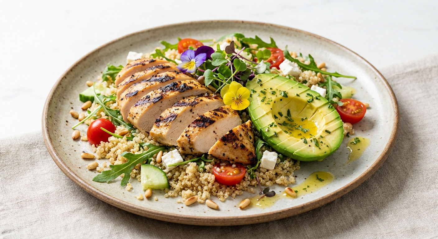 Grilled Chicken & Quinoa Salad with Avocado