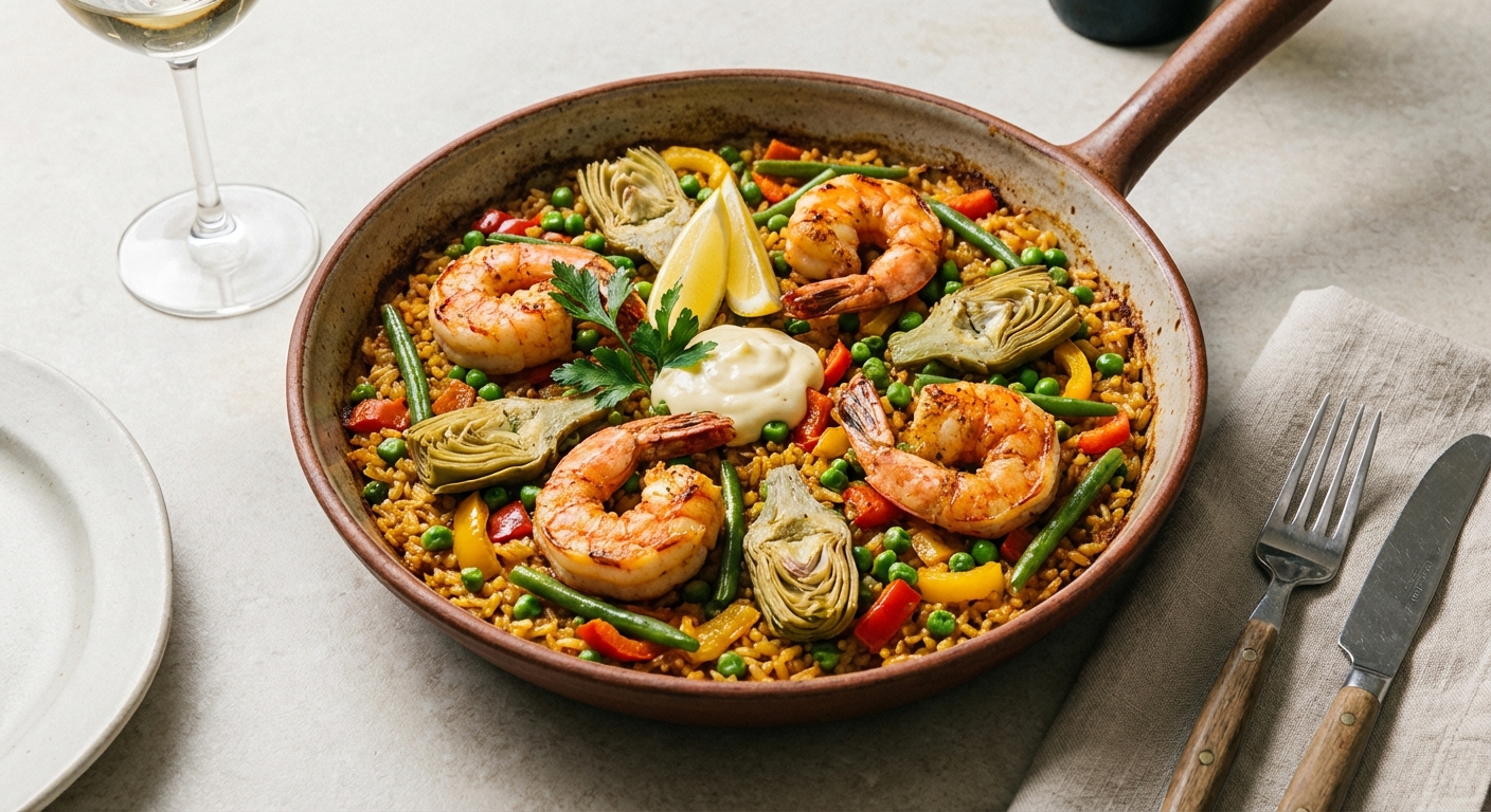 Shrimp & Vegetable Paella (Brown Rice)