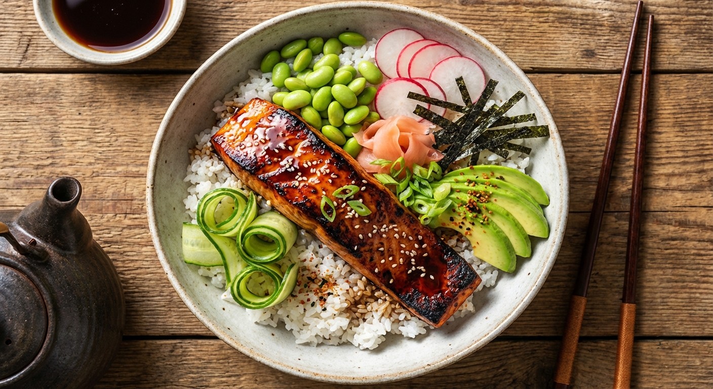 Teriyaki Salmon Rice Bowl